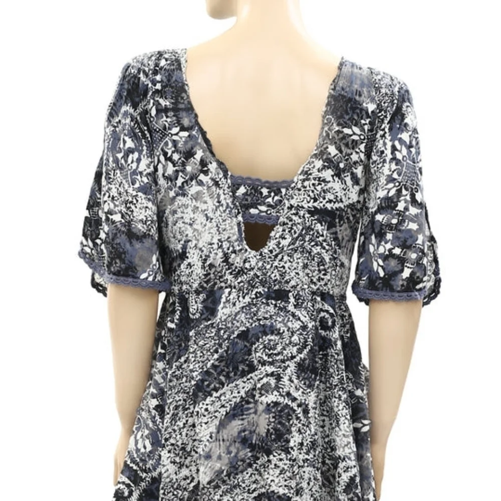 Free People Love Birds Printed Tunic Mini Dress – Size M – NWT